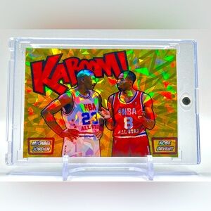 Kobe Bryant & Michael Jordan Rare Cracked Ice Holographic Custom Kaboom Cards